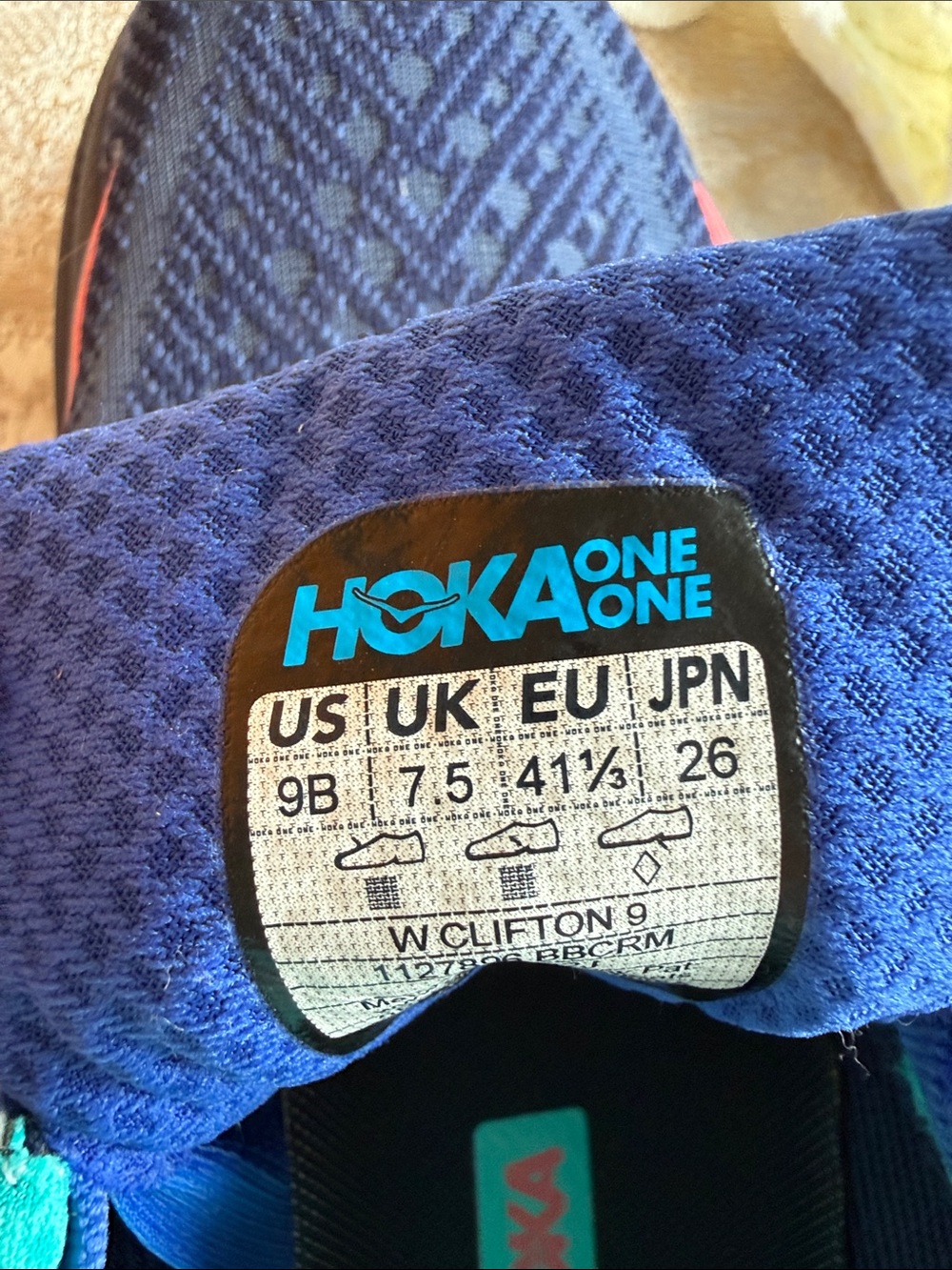 Hoka Navy and Aqua Running Shoes - Picture 6 of 6